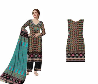 Women's Multicolor Floral Printed Pashmina Suits & Dress Materials